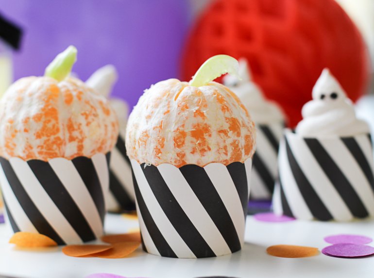 Mandarinen-Kürbisse: Tolle Rezepte & Ideen für eine Halloween Party für Kinder oder Erwachsene 