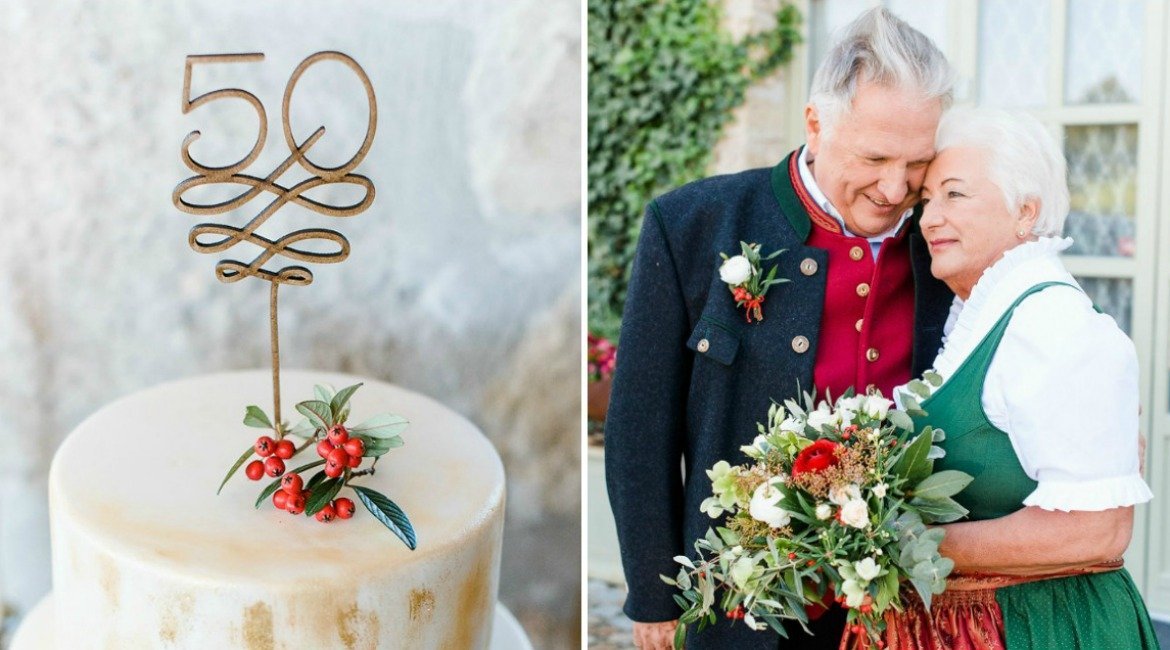 Goldene Hochzeit: Ein ganz besonderer 50. Hochzeit mit vielen liebevollen Details.