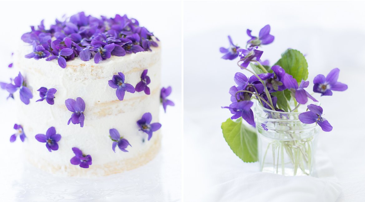 30 Minuten Torte mit essbaren Blüten & Veilchen