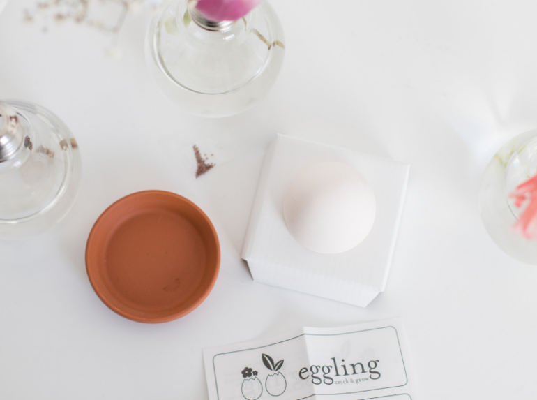 Natürliche Tischdekoration im Ei für Ostern
